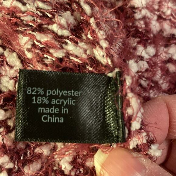 Lane Bryant Cardigan Women's Size 18 20 Open Front Pink White Sweater Fluffy - Picture 11 of 13